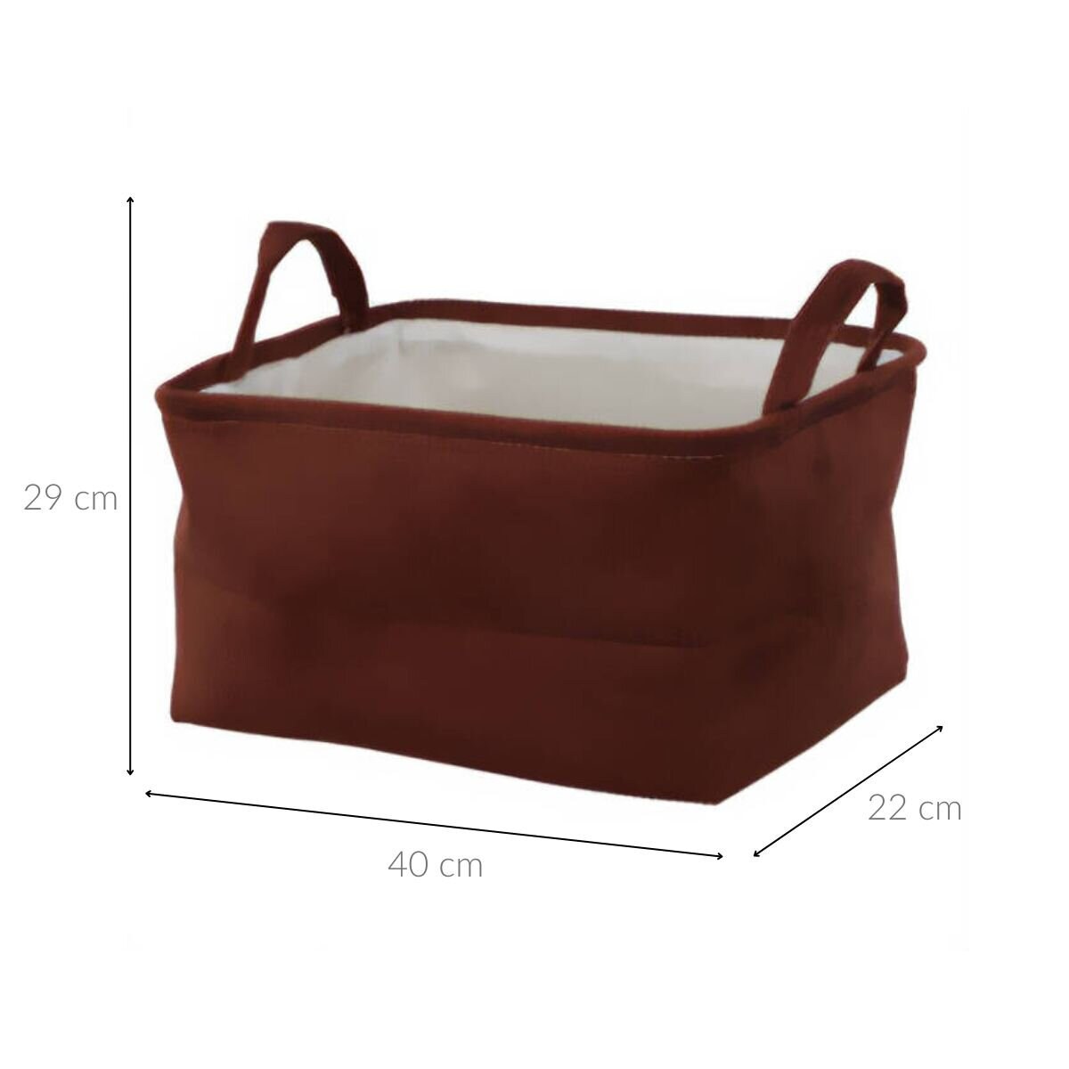 Kosz do przechowywania z uchwytami, poliestrowy, 40 x 29 x 22 cm