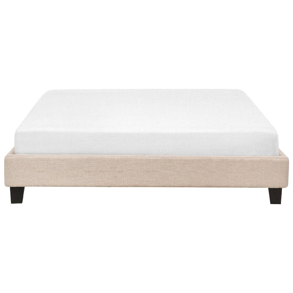 Łóżko tapicerowane bez zagłówka 160 x 200 cm beżowe ROANNE