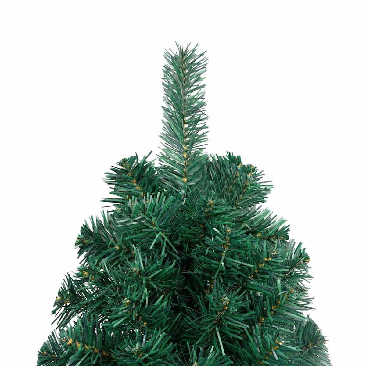 vidaXL Choinka z lampkami i bombkami, połówka, zielona, 120 cm