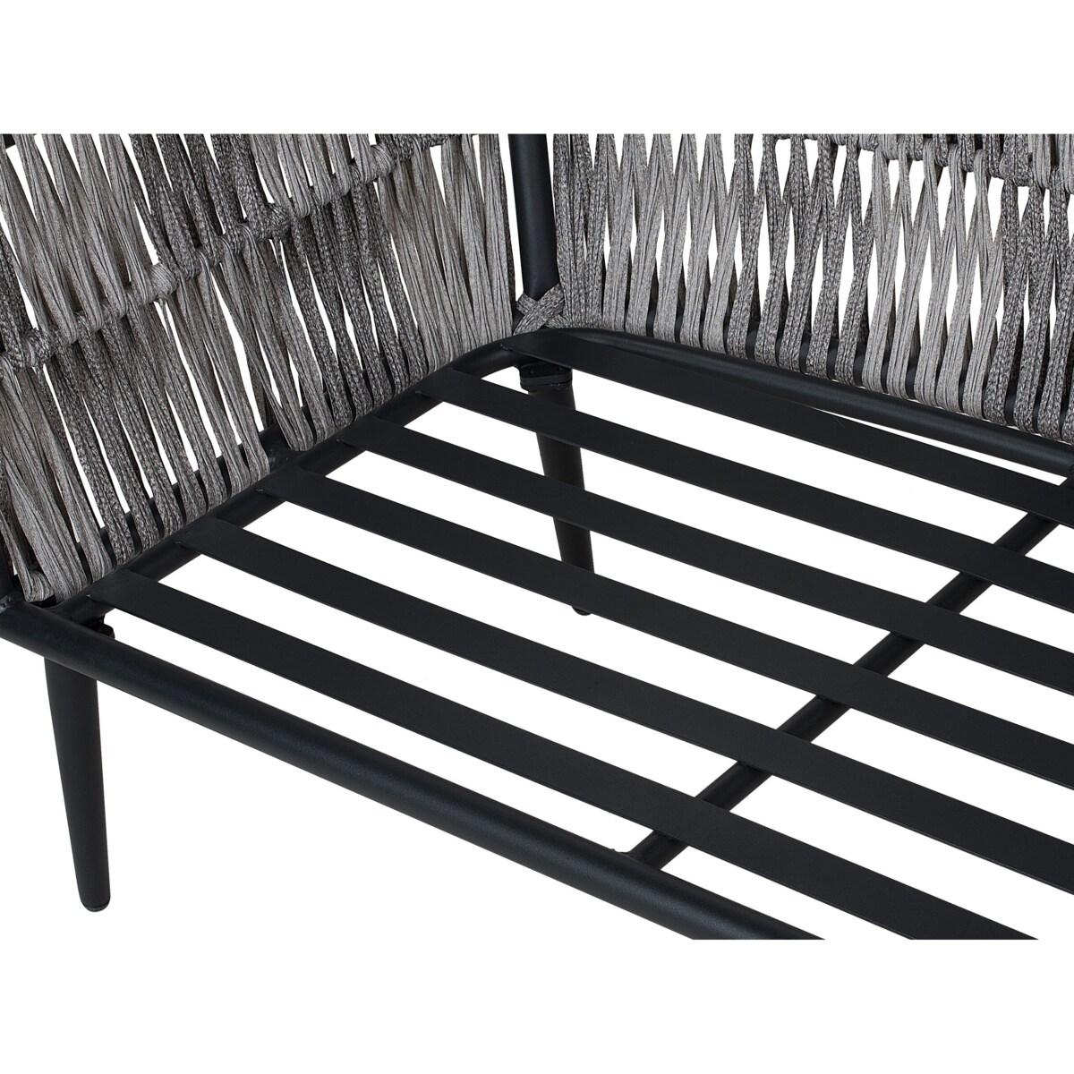 Zestaw ogrodowy ze stolikiem dla 4 osób PREVEZA Technorattan Szary