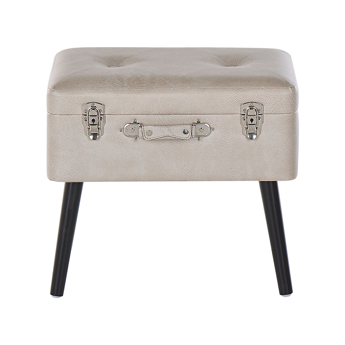 Stołek ze schowkiem ekoskóra beżowy MALLARD