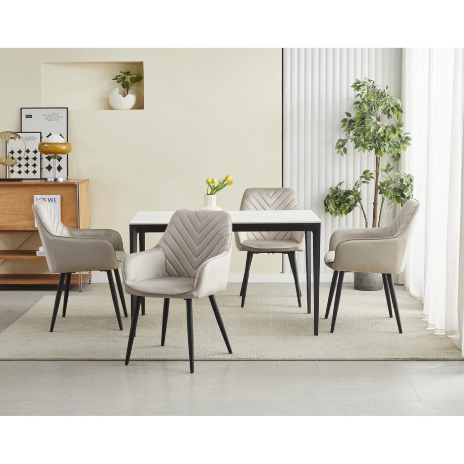 Krzesło Do Jadalni Kuchni Salonu Nana Ciemnobeżowe