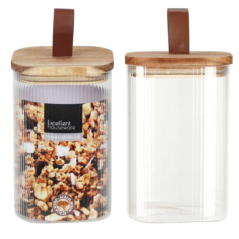 Szklany słoik z drewnianą pokrywką, hermetyczne zamknięcie