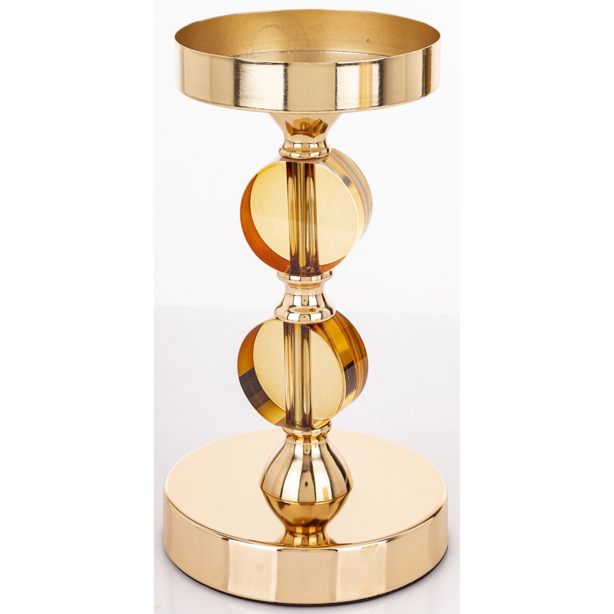 Świecznik złoty 35x12x12 cm LJUS 2 duże kule