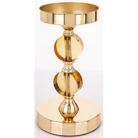 Świecznik złoty 35x12x12 cm LJUS 2 duże kule