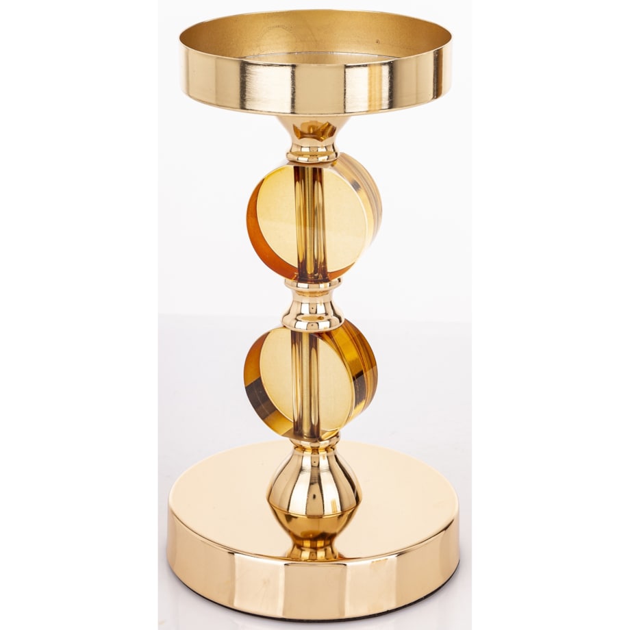 Świecznik złoty 35x12x12 cm LJUS 2 duże kule