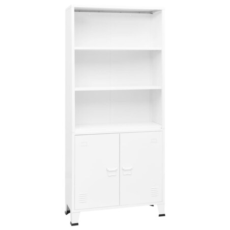 vidaXL Industrialny regał na książki, biały, 80x32x180 cm, stal