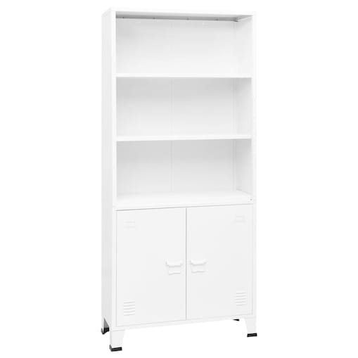 vidaXL Industrialny regał na książki, biały, 80x32x180 cm, stal