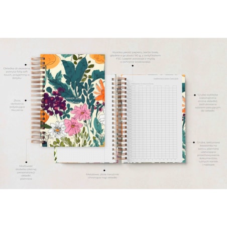 Planner dzienny na spirali 2025 – Ramo De Flores