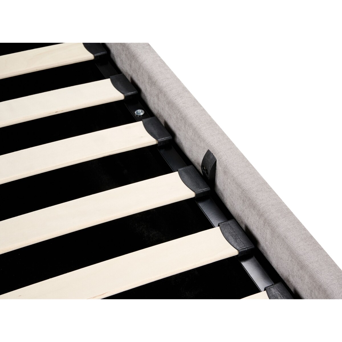 Łóżko z pojemnikiem QUILLIEN 160 x 200 cm Beżowoszary