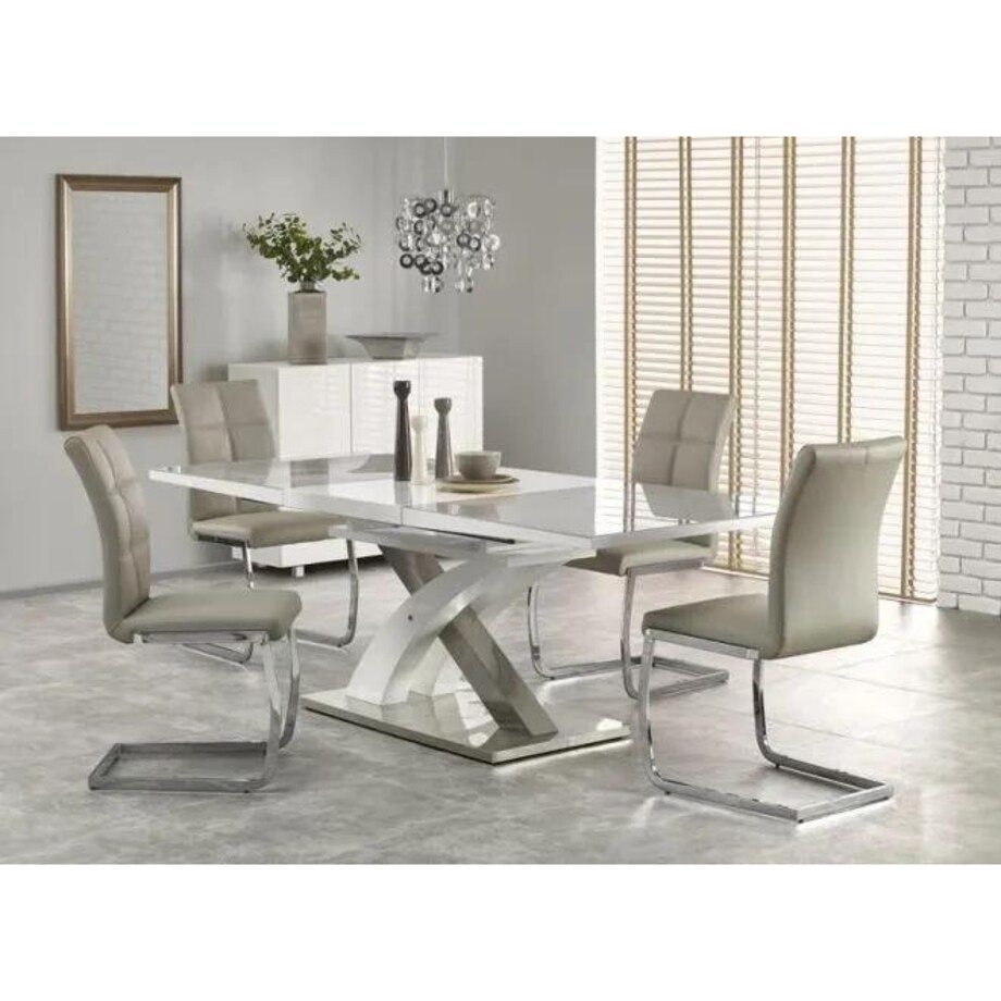 Stół SANDOR 2 160(220)x90 szary/biały rozkładany