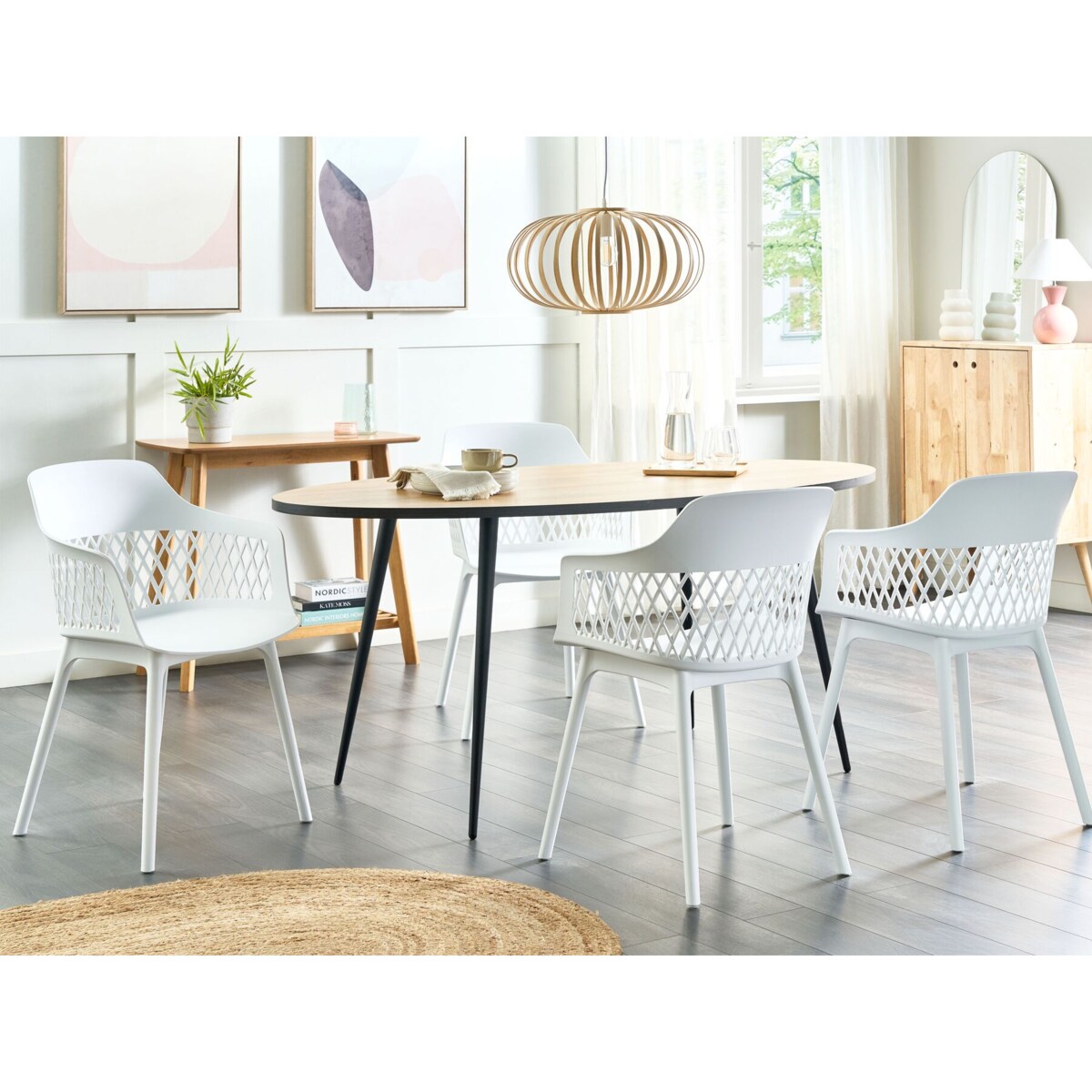 Zestaw 2 krzeseł do jadalni biały ALMIRA