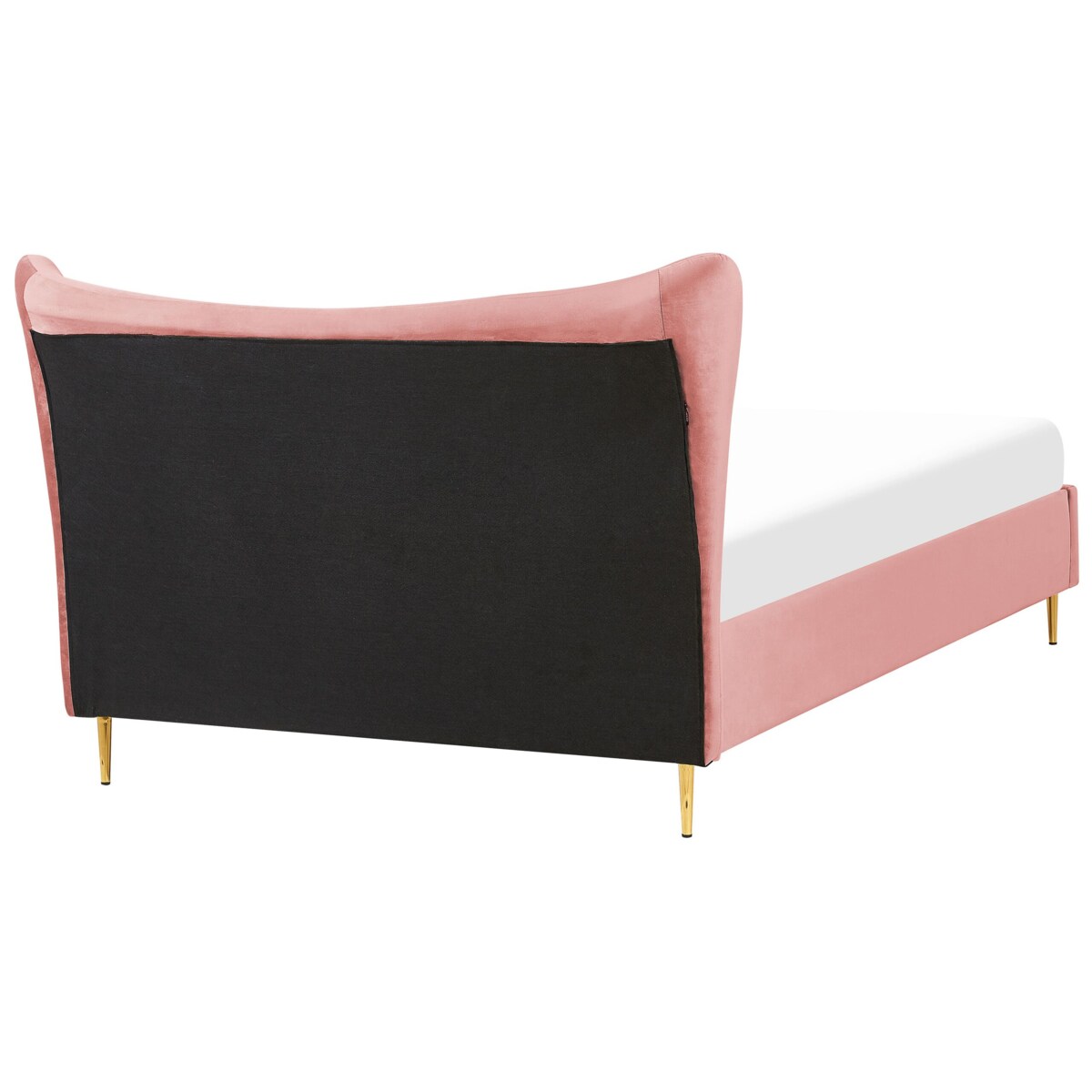 Łóżko welurowe 140 x 200 cm różowe CHALEIX