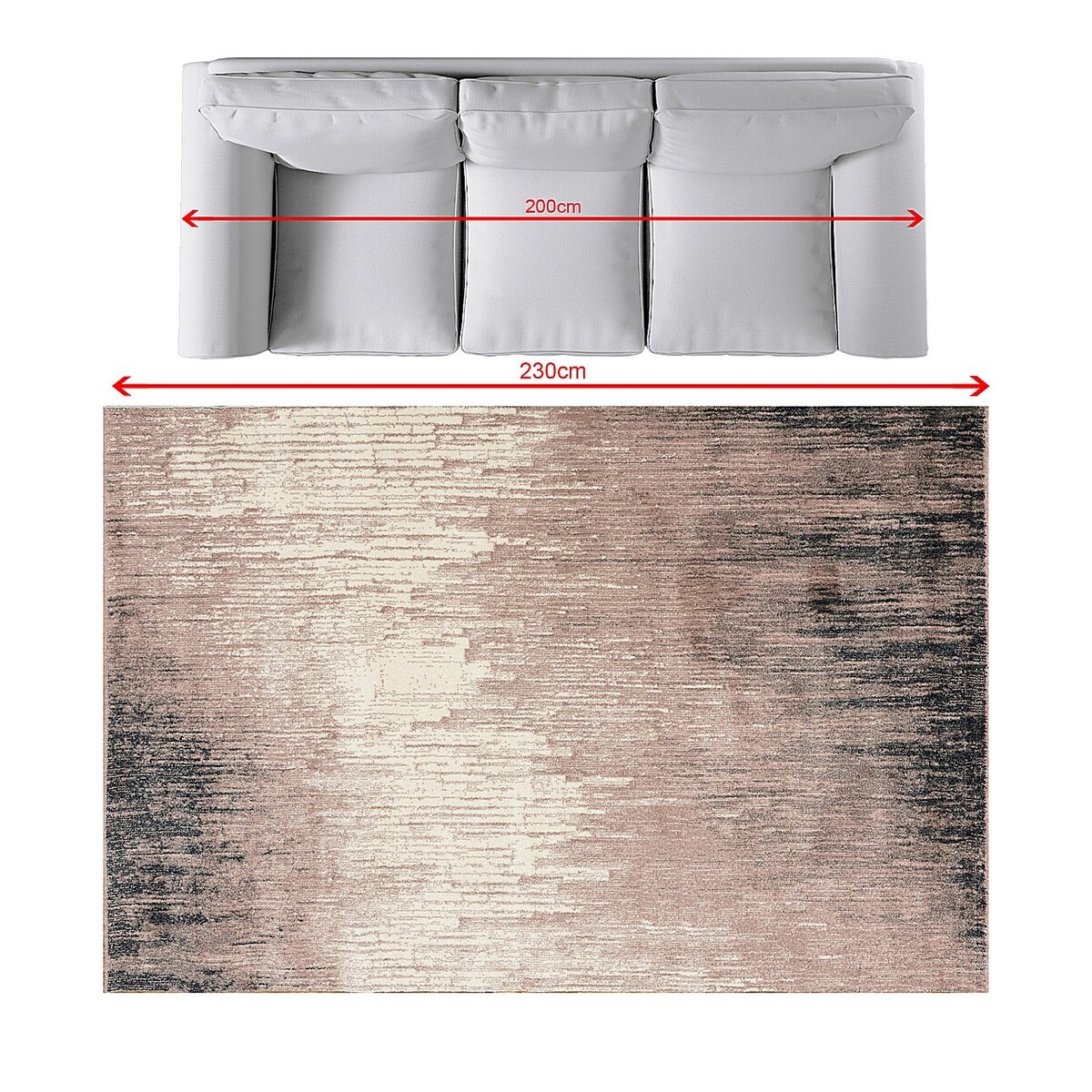 Dywan Sevilla dusty rose/paper white 160x230cm, 160 x 230 cm