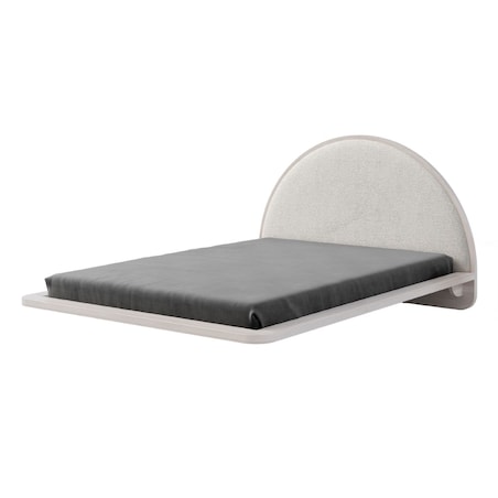 Łóżko lewitujące drewniane bukowe Visby MOMOKO / 160x200 cm, kolor biały