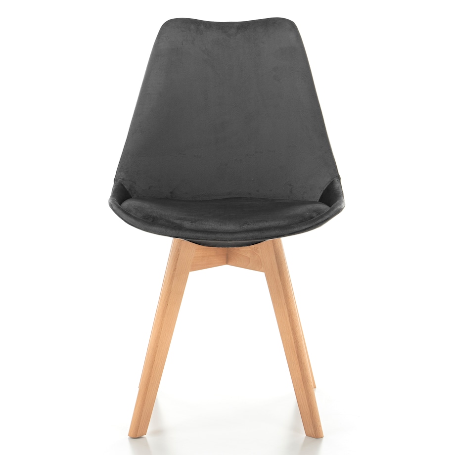 Krzesło skandynawskie z poduszką welurowe DUBLIN szare
