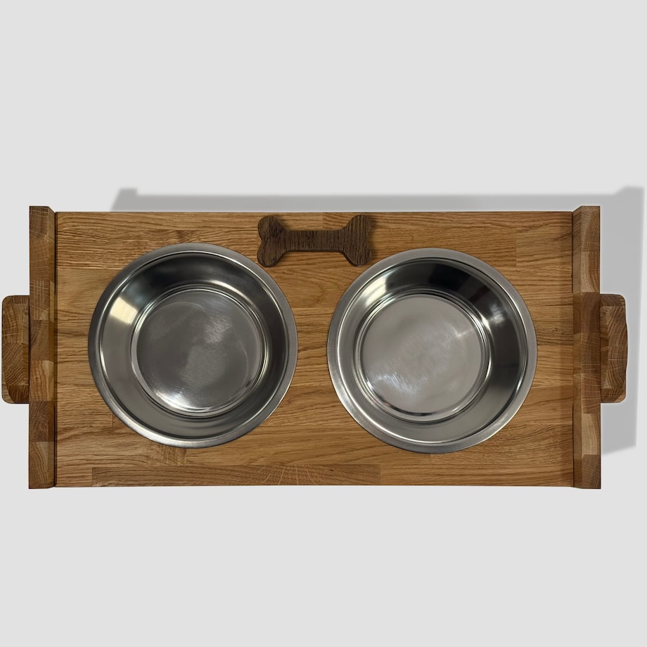 Miska dla psa na stojaku drewnianym XXL