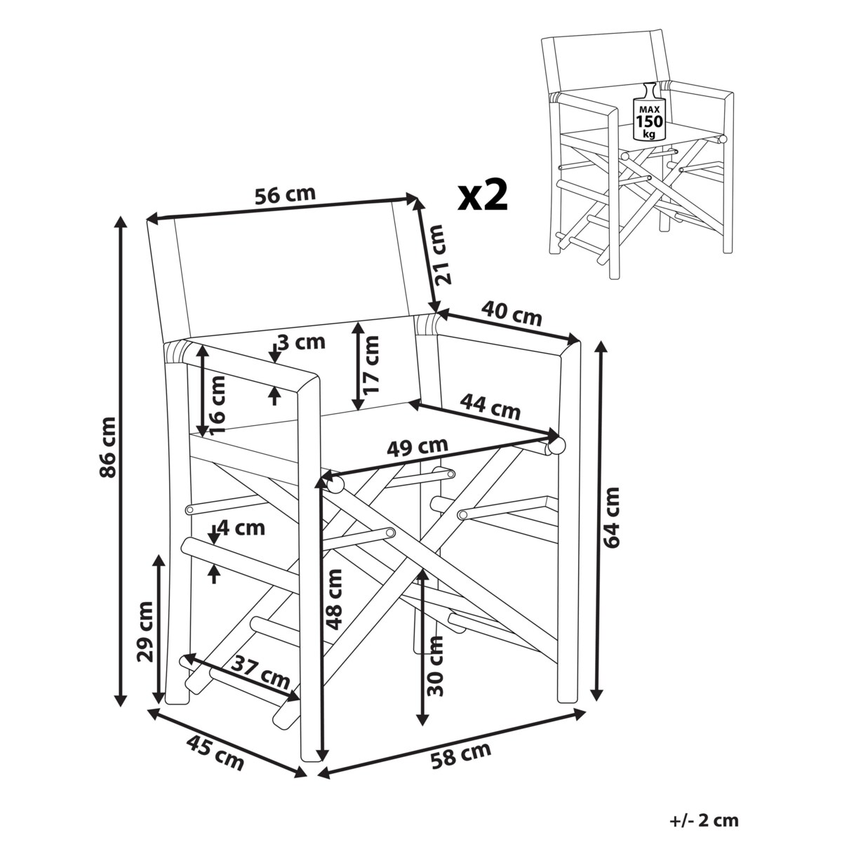 Zestaw 2 krzeseł bambusowy jasne drewno MOLISE