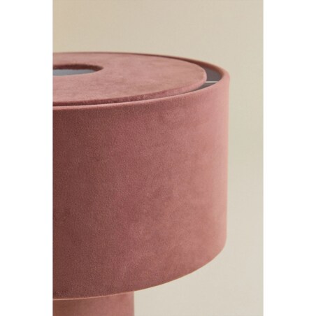 Lampa stołowa tapicerowana Pianela, ciemnoróżowa, 35 cm