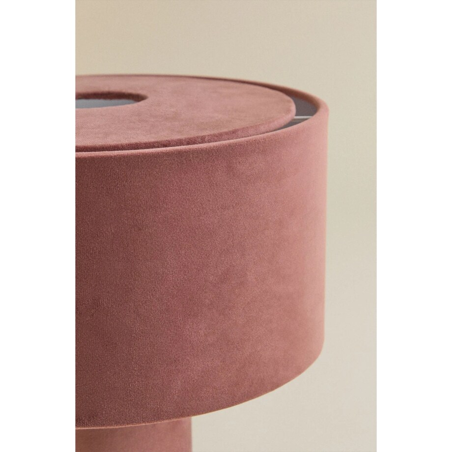 Lampa stołowa tapicerowana Pianela, ciemnoróżowa, 35 cm