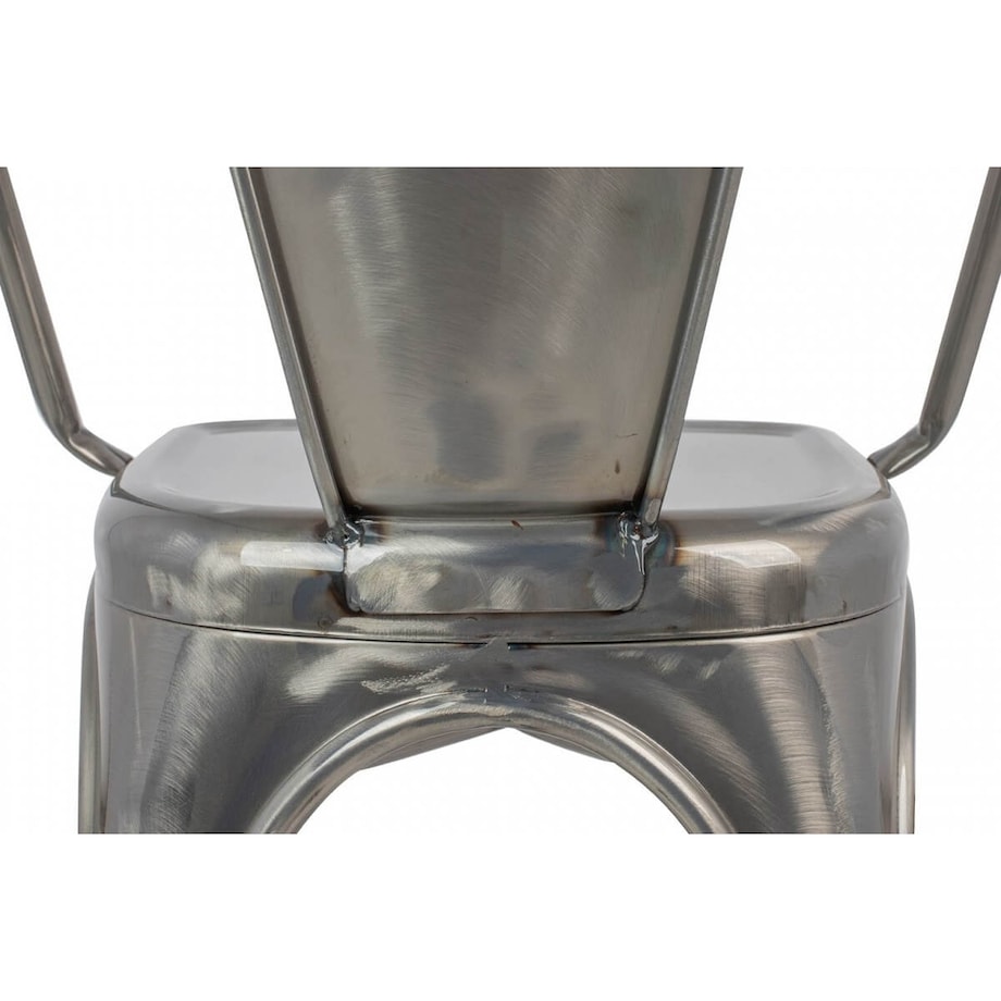 Srebrne krzesło z podłokietnikami Tower Arm do kuchni