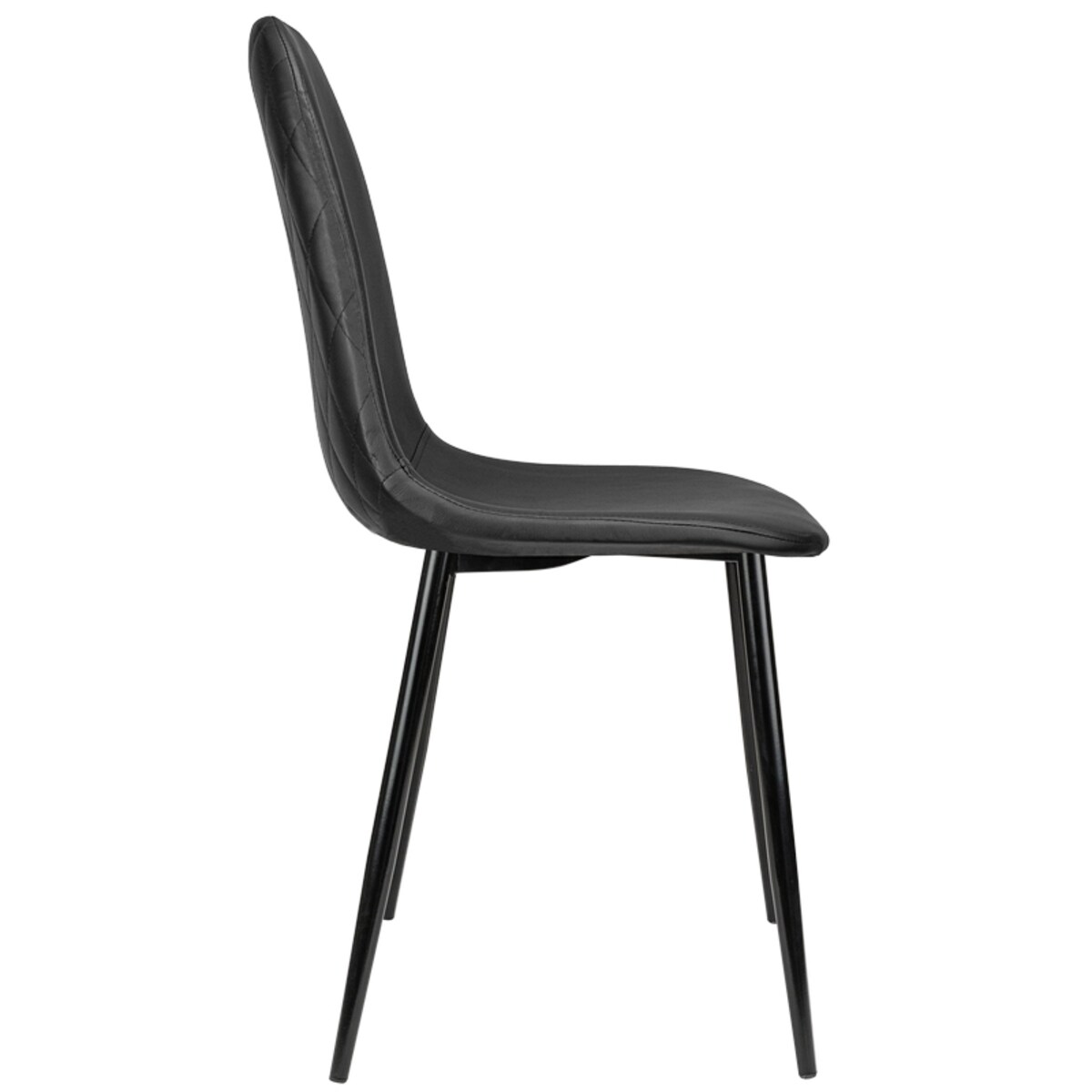 Krzesło tapicerowane czarne ekoskóra nowoczesne loft do salonu