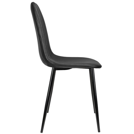 Krzesło tapicerowane czarne ekoskóra nowoczesne loft do salonu