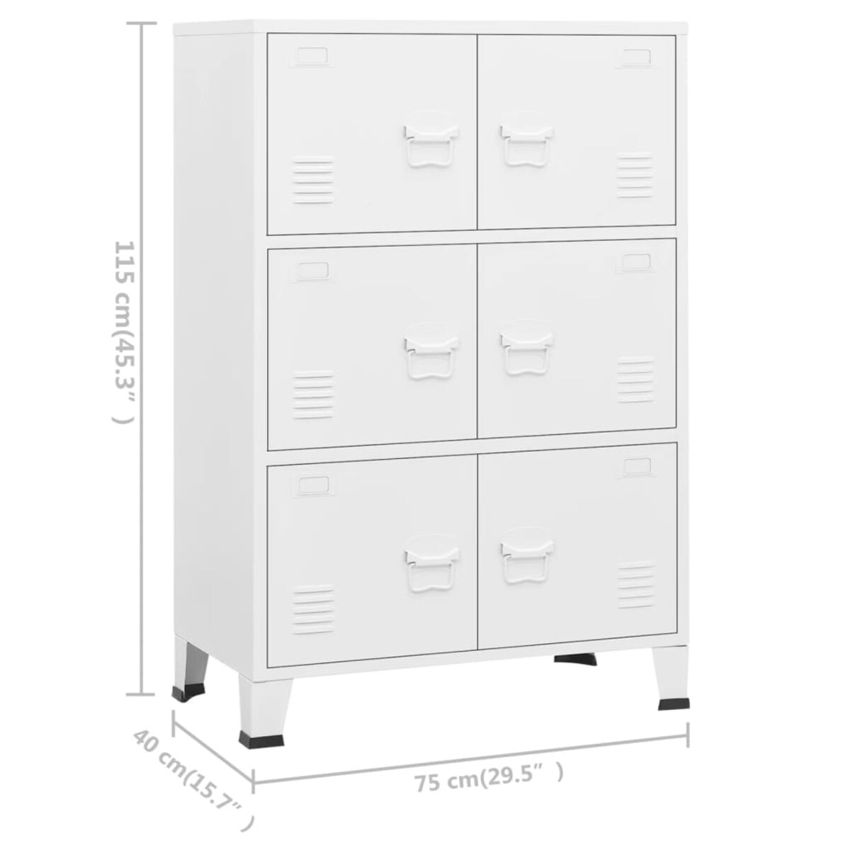 vidaXL Industrialna szafka, biała, 75x40x115 cm, metalowa