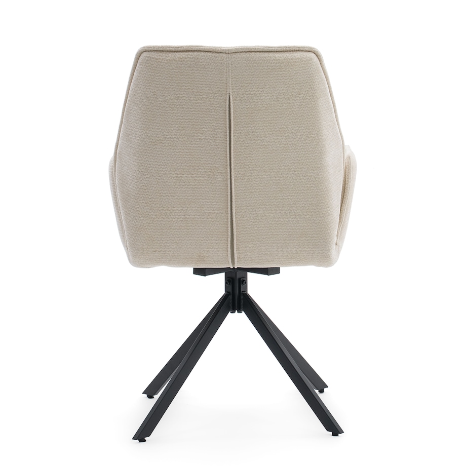 Krzesło tapicerowane obrotowe szenilowe do salonu MERANO kremowe