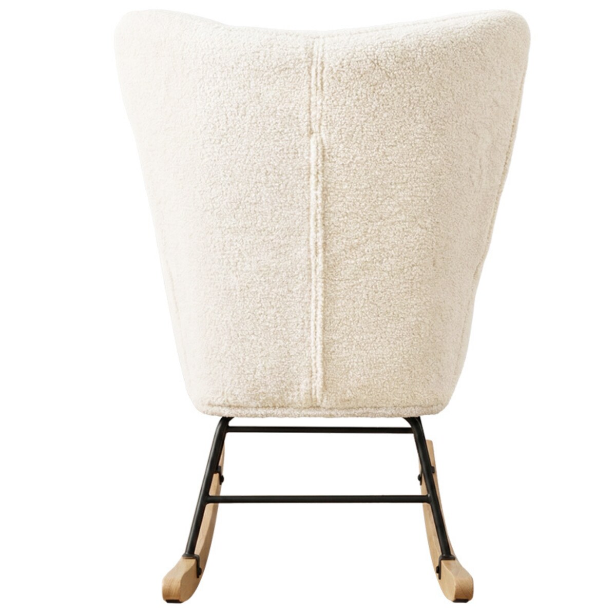 Fotel bujany tapicerowany baranek wygodny wypoczynkowy uszak salon beżowy