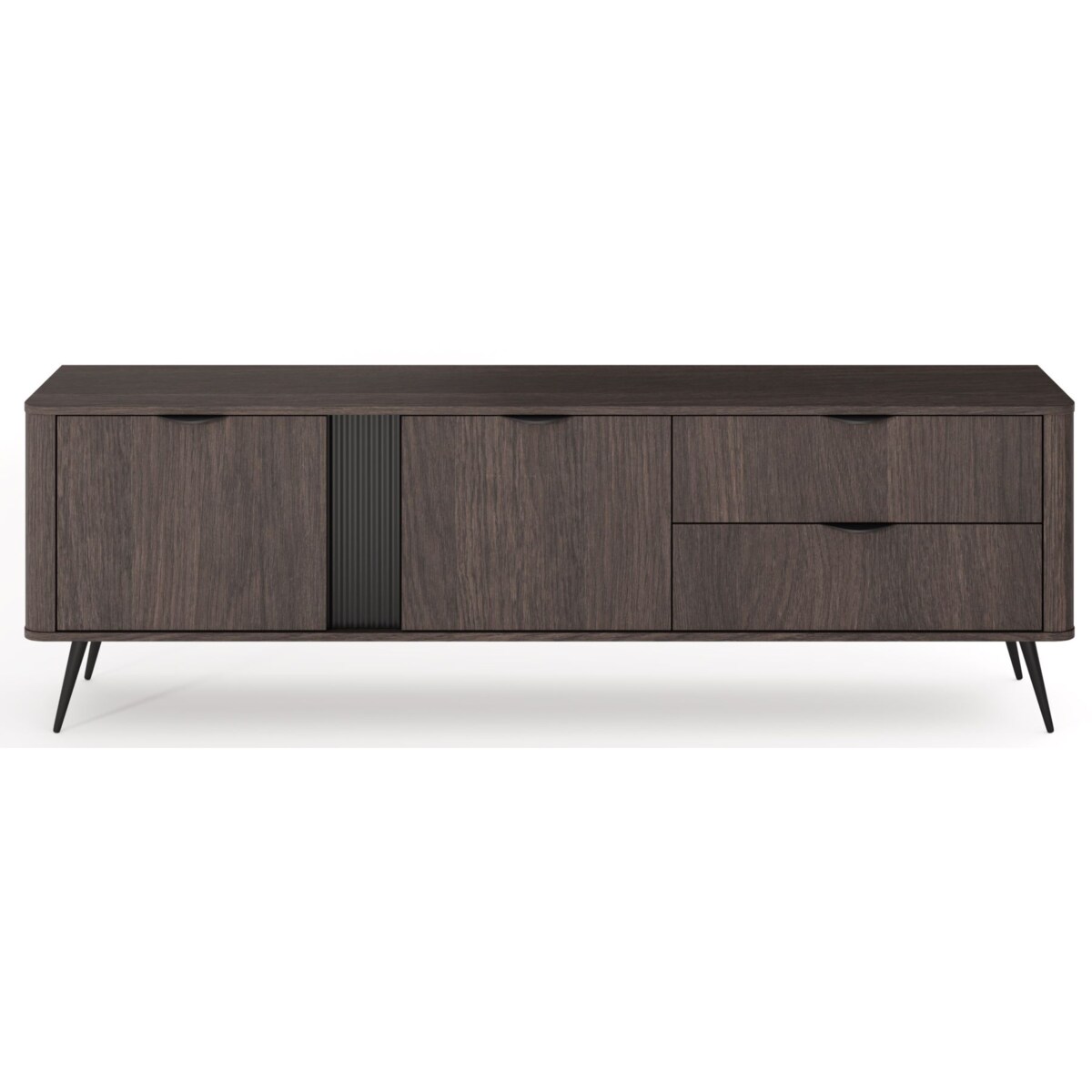 Szafka RTV 195 2D2S ERIS ryflowana na wysokich nóżkach