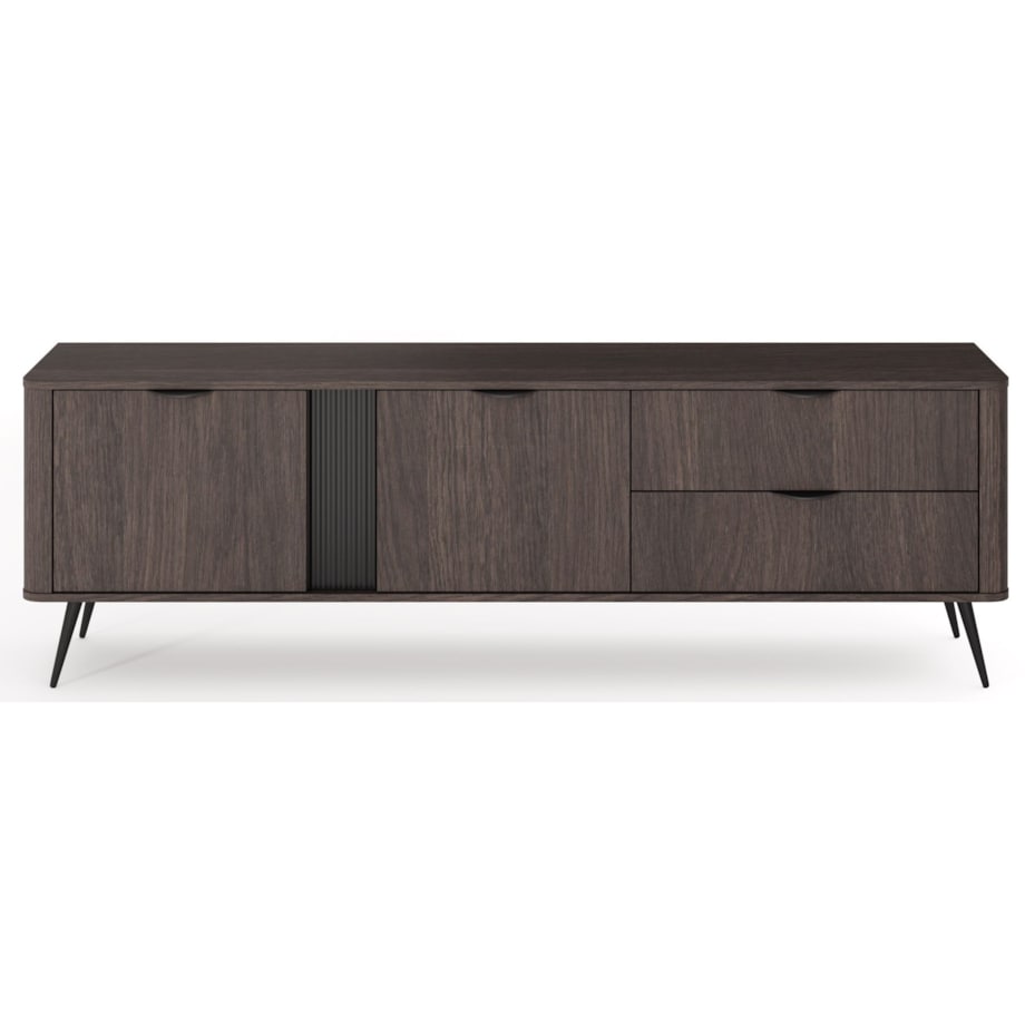 Szafka RTV 195 2D2S ERIS ryflowana na wysokich nóżkach