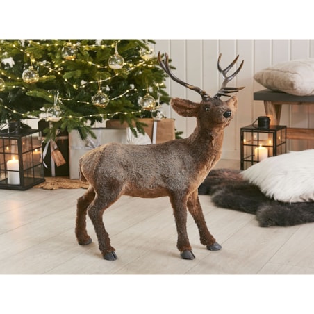 Figura dekoracyjna podłogowa renifer brązowa NESI
