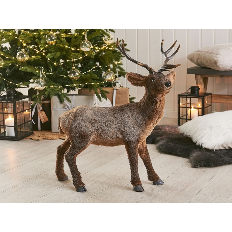 Figura dekoracyjna podłogowa renifer brązowa NESI