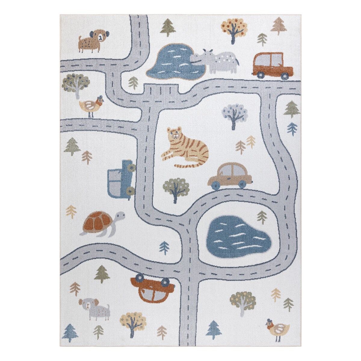 Dywan BONO 8283 Ulica, zwierzęta kremowy / 120x170 cm