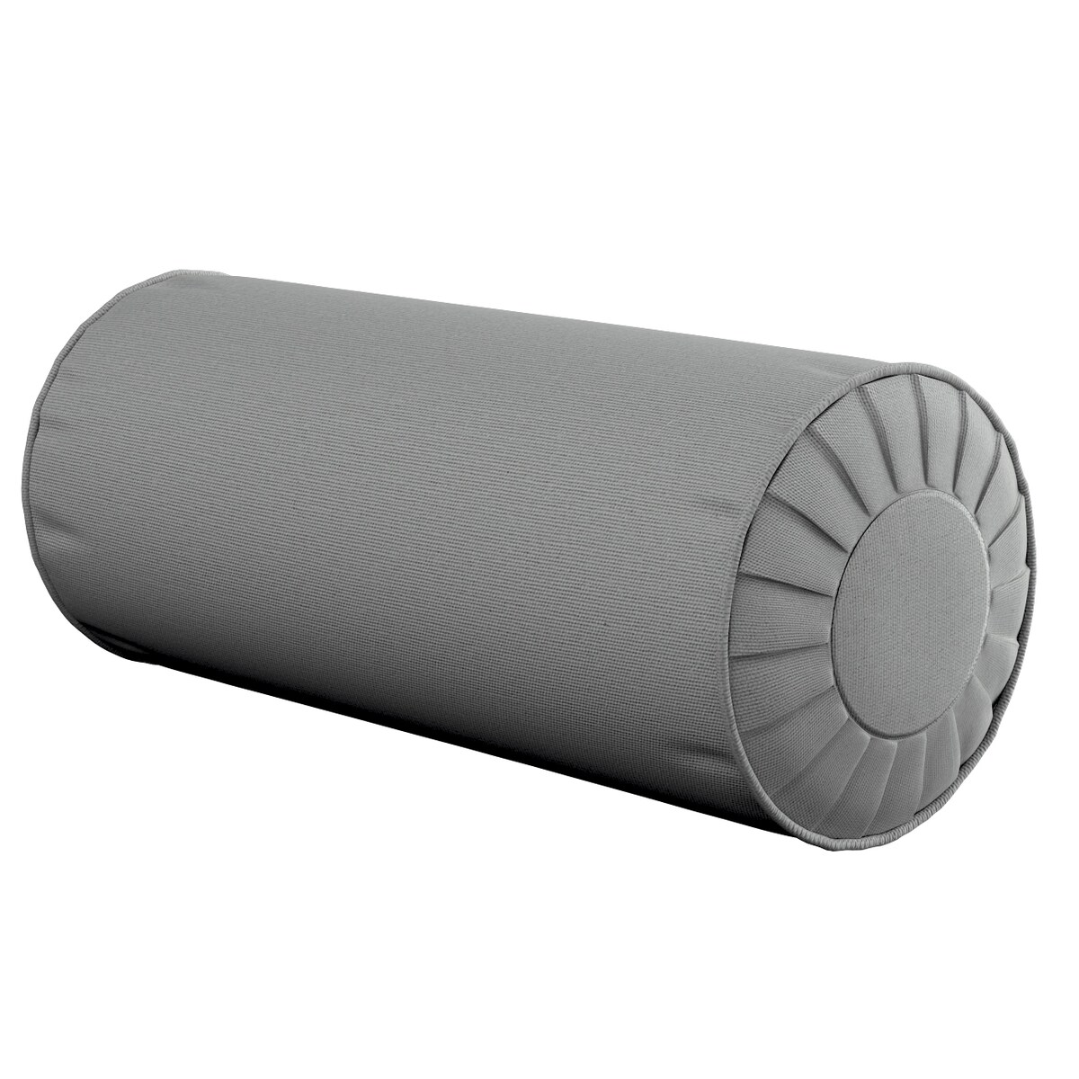 Poduszka wałek z zakładkami, szary, Ø20 x 50 cm, Loneta