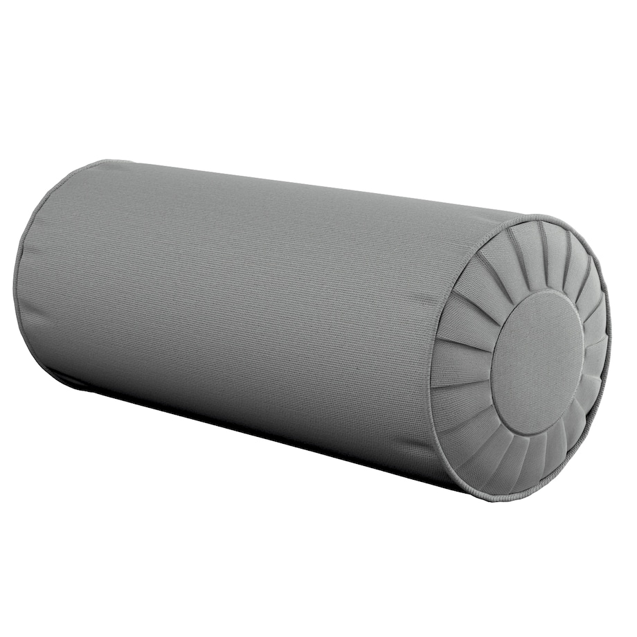 Poduszka wałek z zakładkami, szary, Ø20 x 50 cm, Loneta