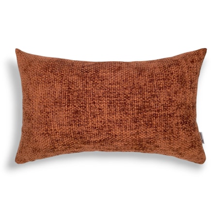 Ruda poduszka dekoracyjna z tkaniny szenilowej 55x35 Cyntia