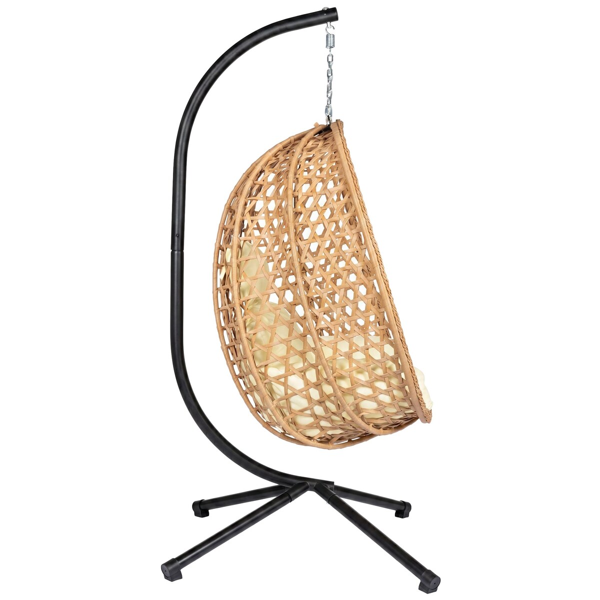 Fotel wiszący styl boho kokon ogrodowy składany poduszki FUNFIT GARDEN