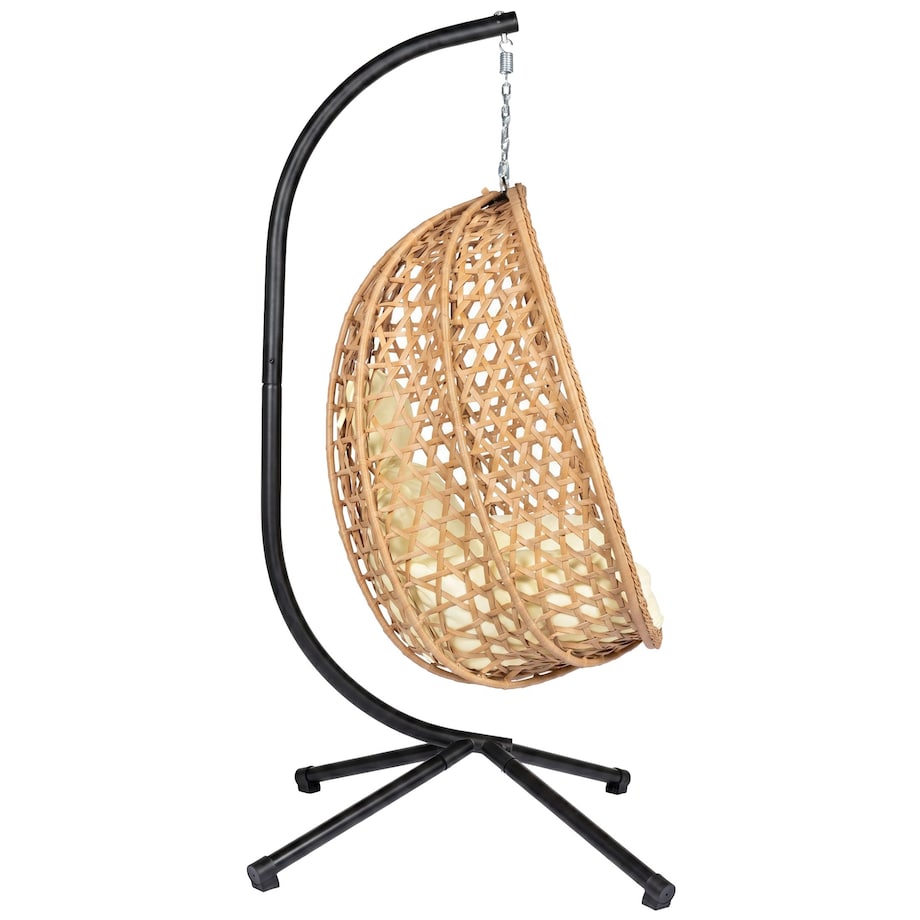 Fotel wiszący styl boho kokon ogrodowy składany poduszki FUNFIT GARDEN
