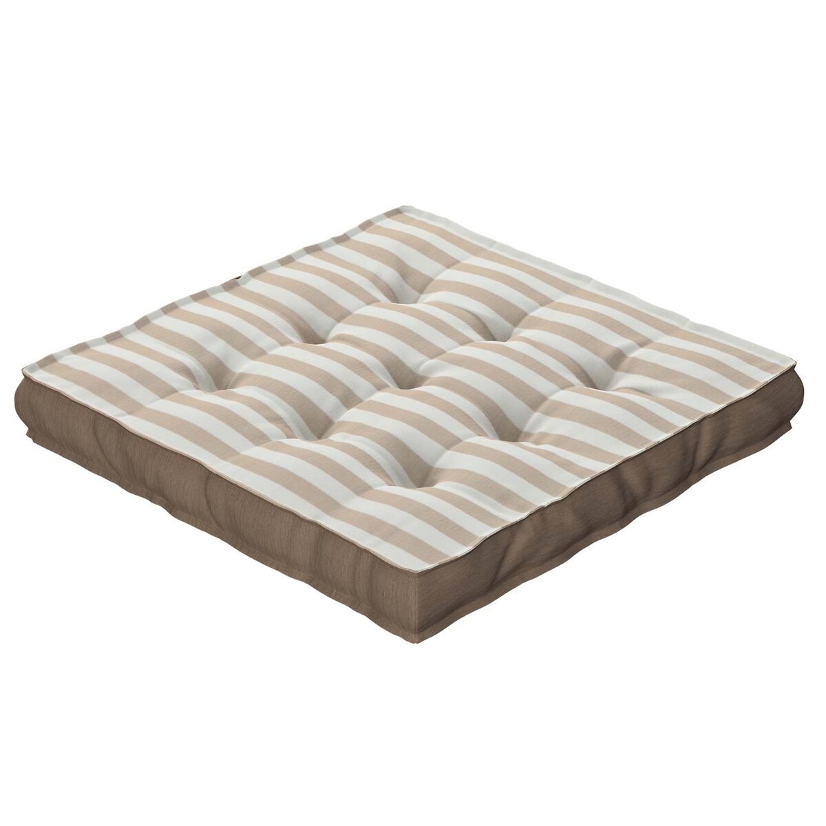 Poduszka na krzesło Kuba, beżowo-białe pasy (1,5cm), 50 x 50 x 10 cm, Christmas