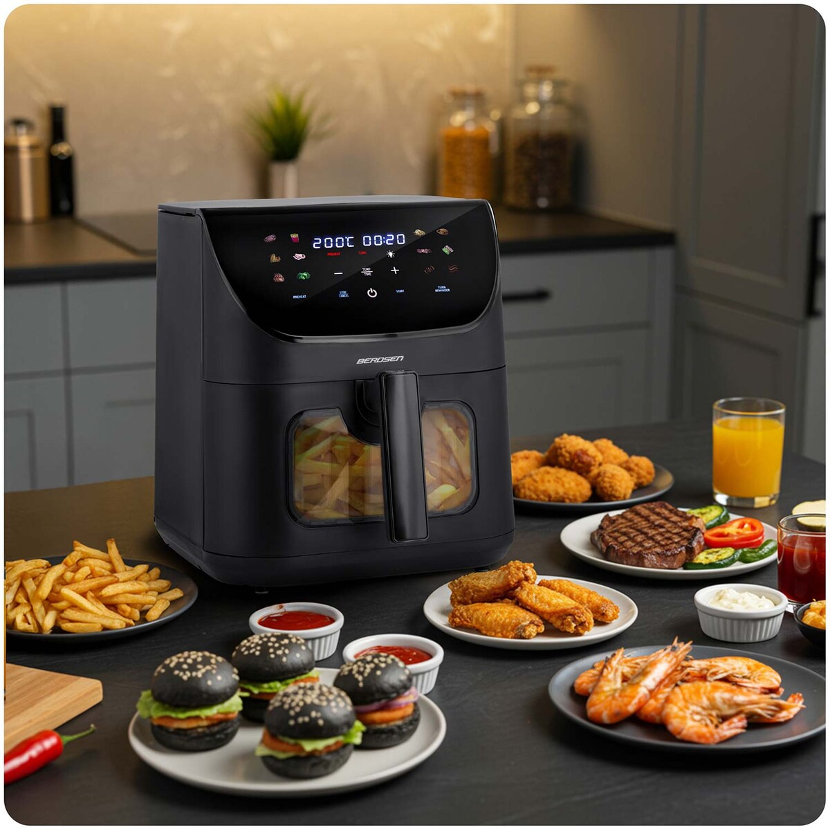 Frytkownica beztłuszczowa air fryer frytownica 8l Berdsen BD-661 1700W