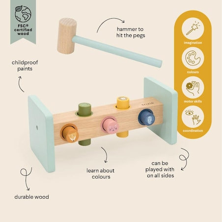 Drewniana przebijanka z młotkiem - Trixie Baby