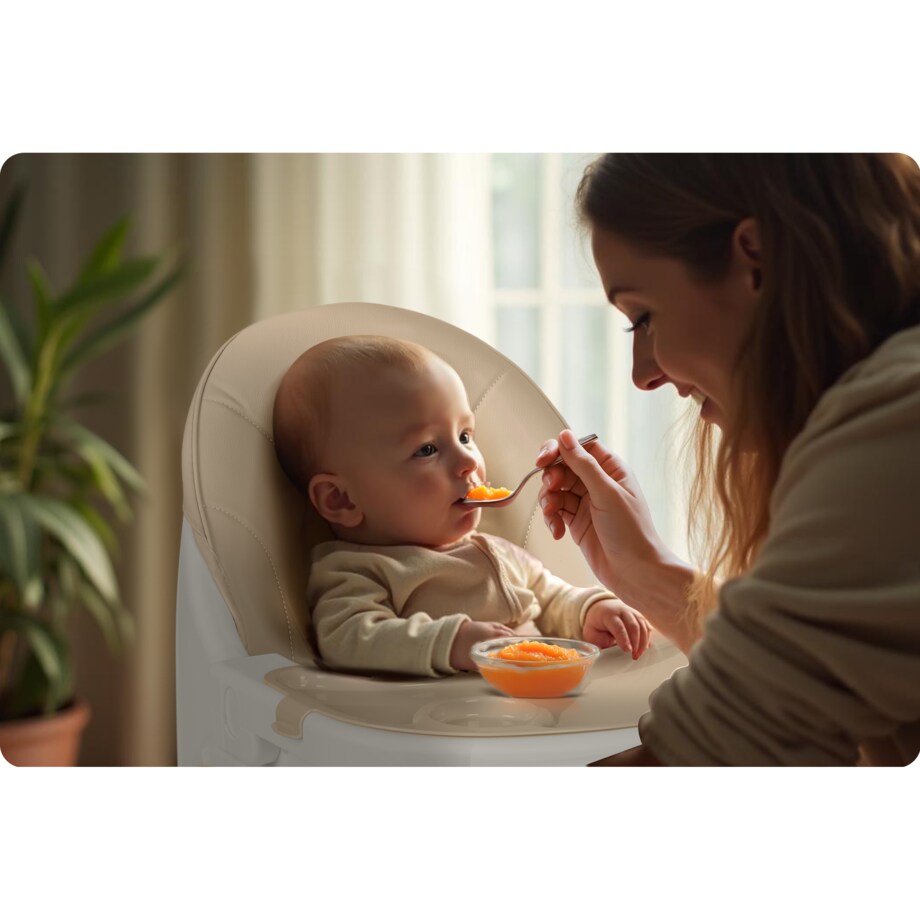 Krzesełko do karmienia dla dzieci Ricokids Mani beżowe 3w1 regulowane fotelik tacka