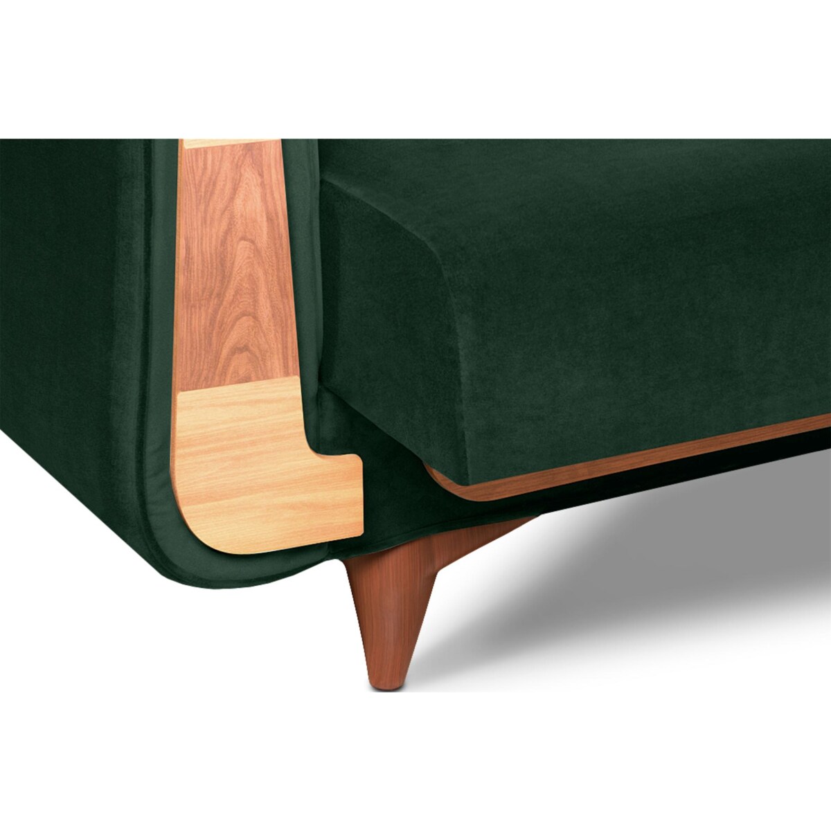 KONSIMO GUSTAVO Zielona aksamitna rozkładana sofa