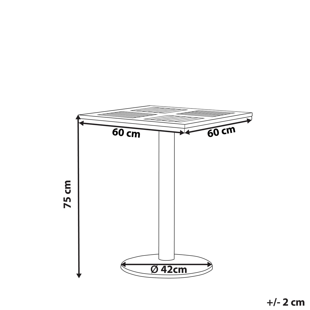 Stolik bistro PALMI 60 cm 60 cm Imitacja drewna Brązowy