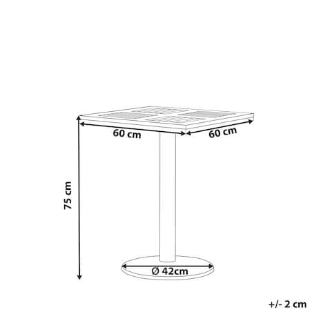 Stolik bistro PALMI 60 cm 60 cm Imitacja drewna Brązowy