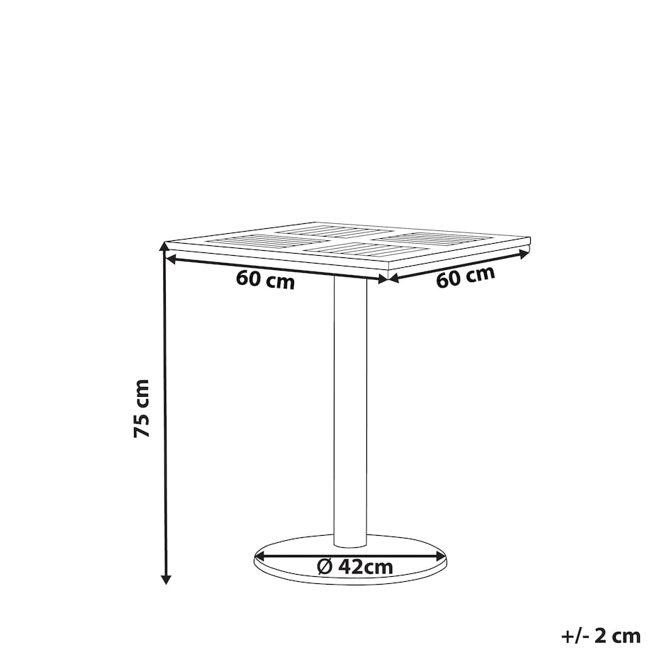 Stolik bistro PALMI 60 cm 60 cm Imitacja drewna Brązowy