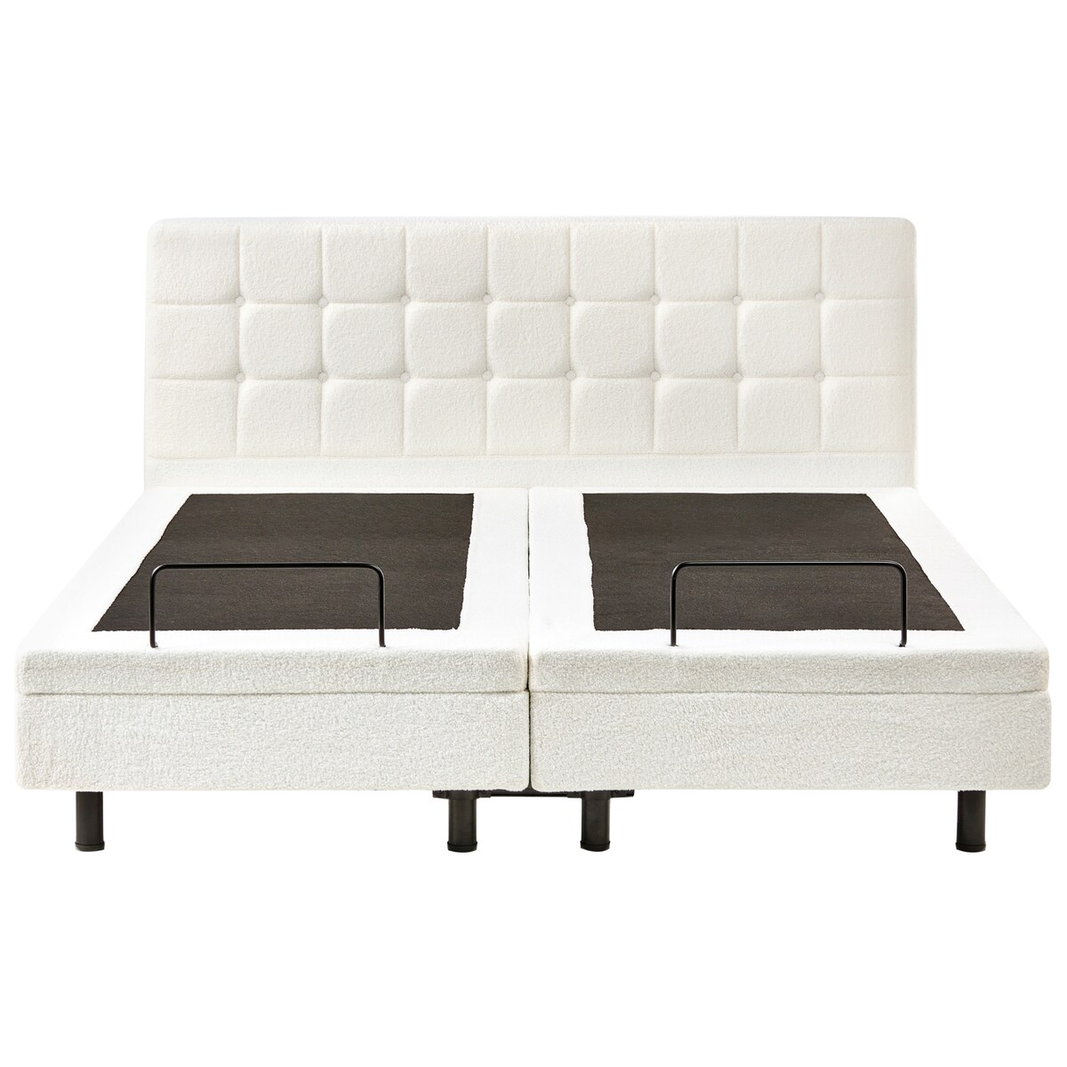 Łóżko regulowane Boucle DUKE 180 x 200 cm Złamana biel