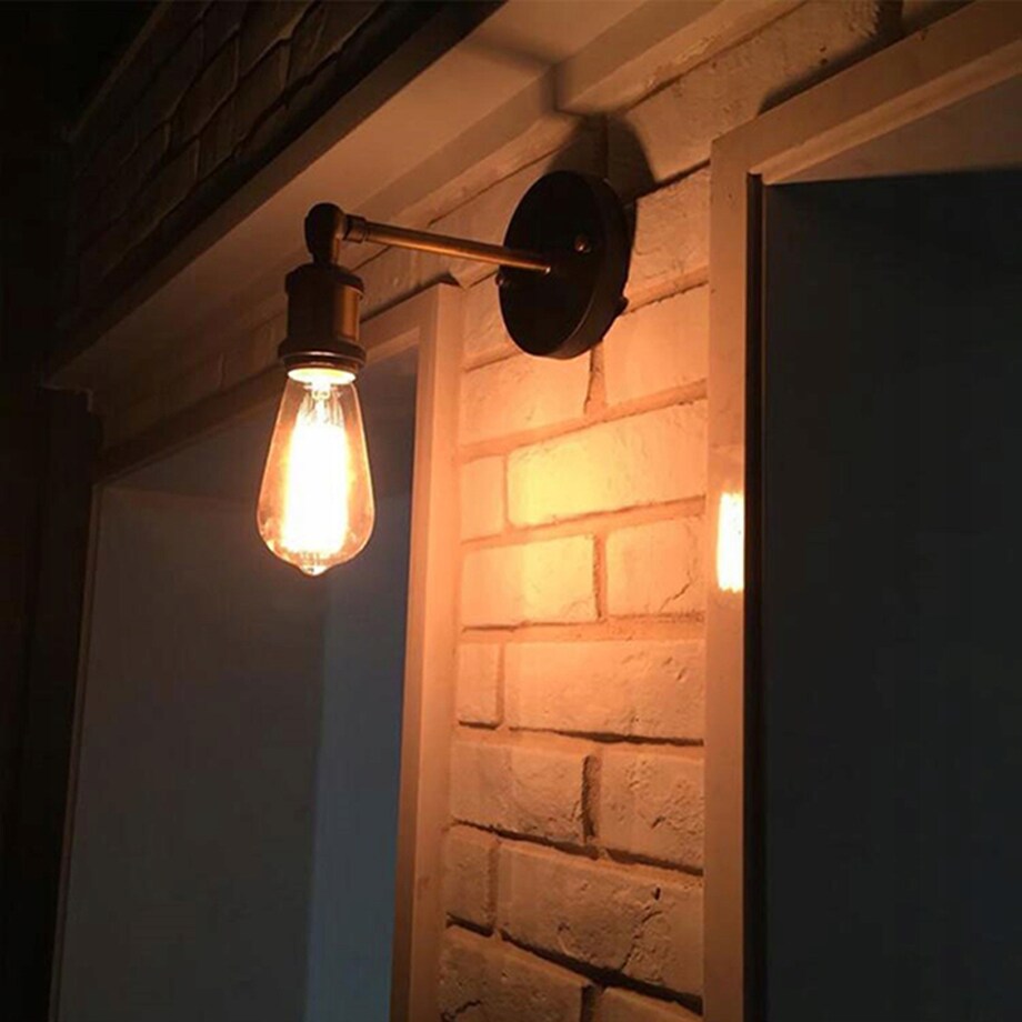 Lampa Ścienna Kinkiet Loft Czarna Vintage Retro